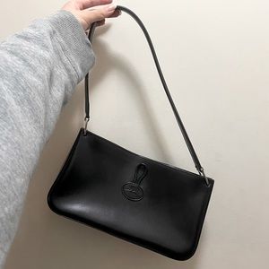 Long champ leather baguette bag
